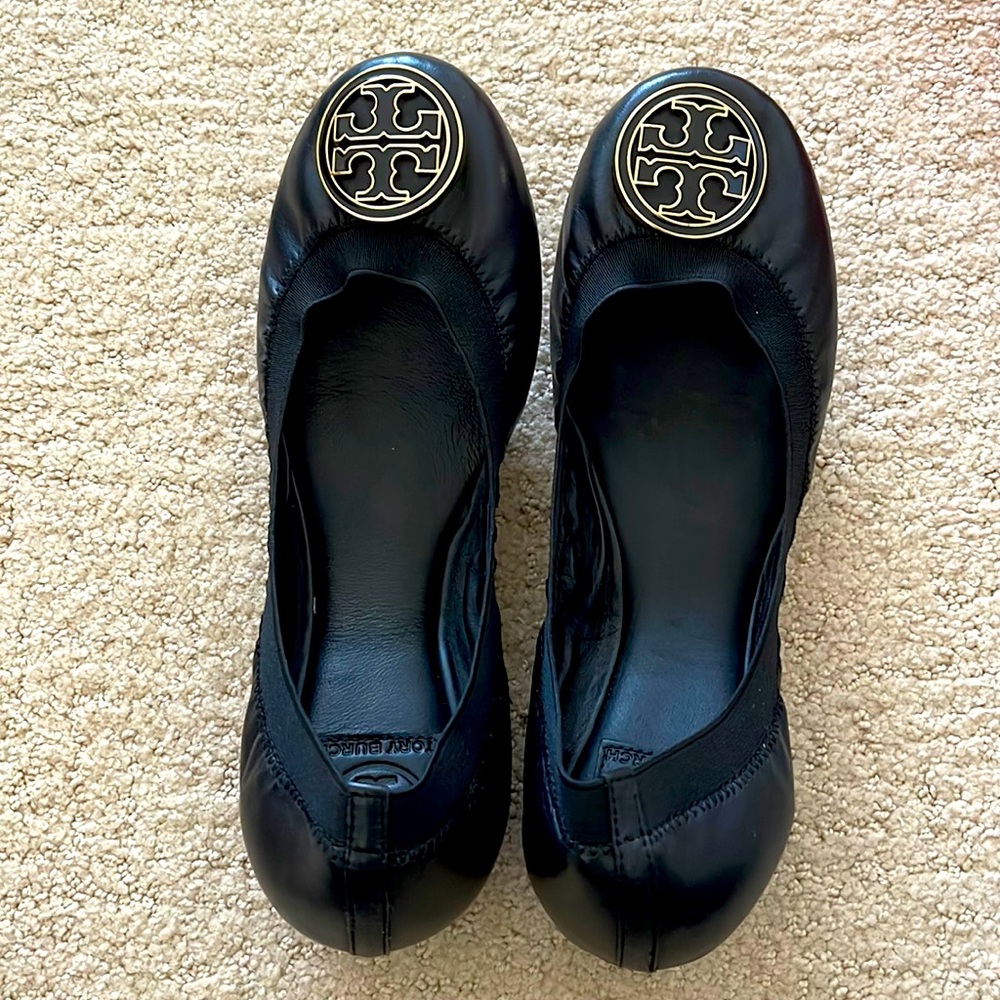 Tory Burch Caroline Ballet Flats, Black, Size 9M